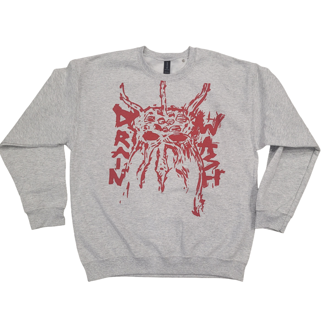 Drainwash - Grey Red Hoodie