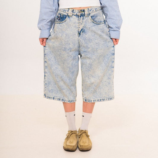 Gone - Baggy Light Blue Jort Denim