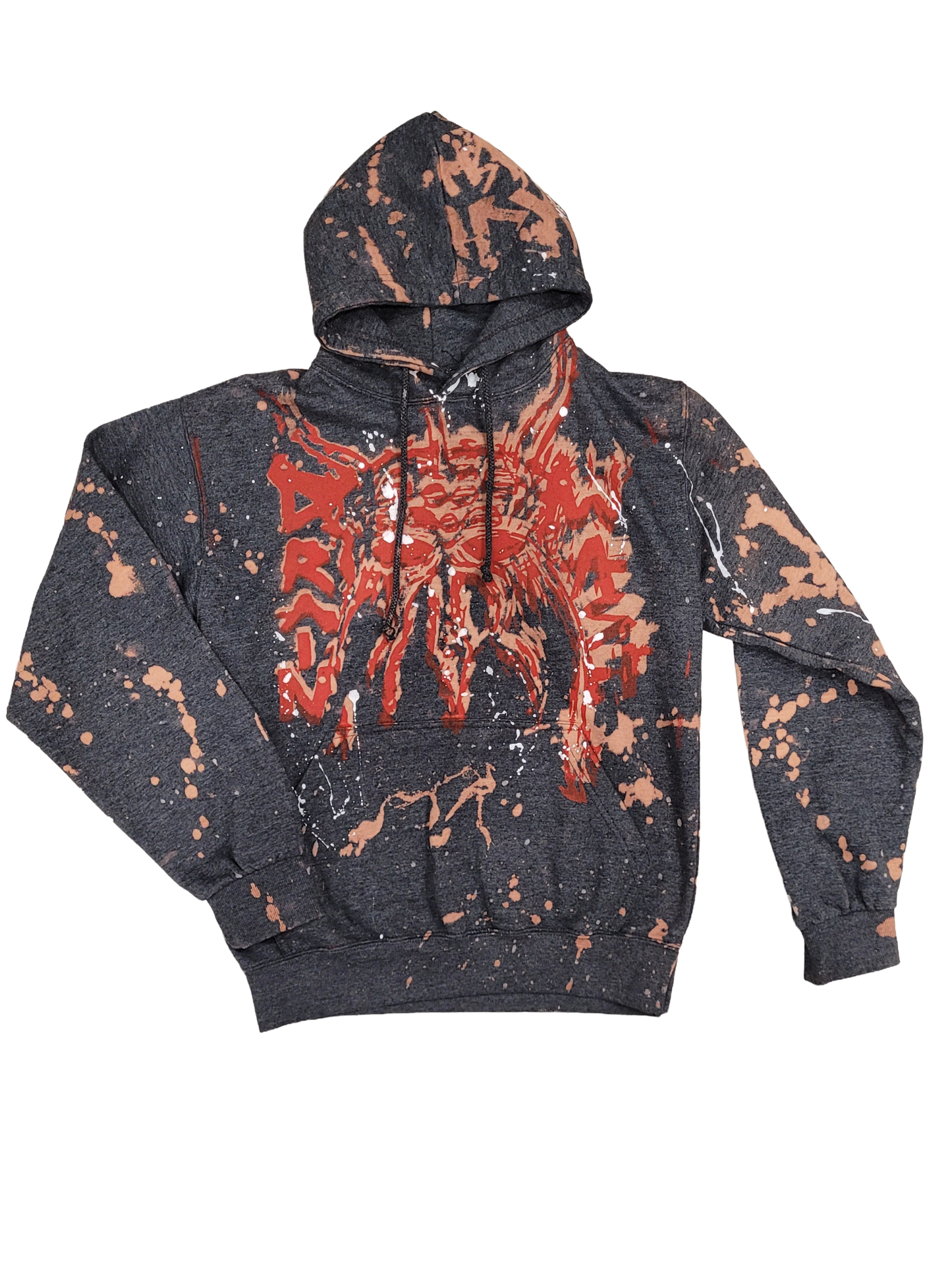 Drainwash - Red On Gray Hoodie