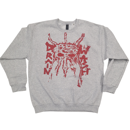 Drainwash - Grey Red Hoodie