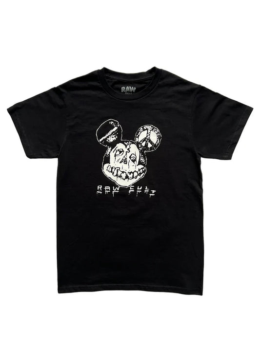 Raw Cult - Hell Rat T-Shirt White on Black