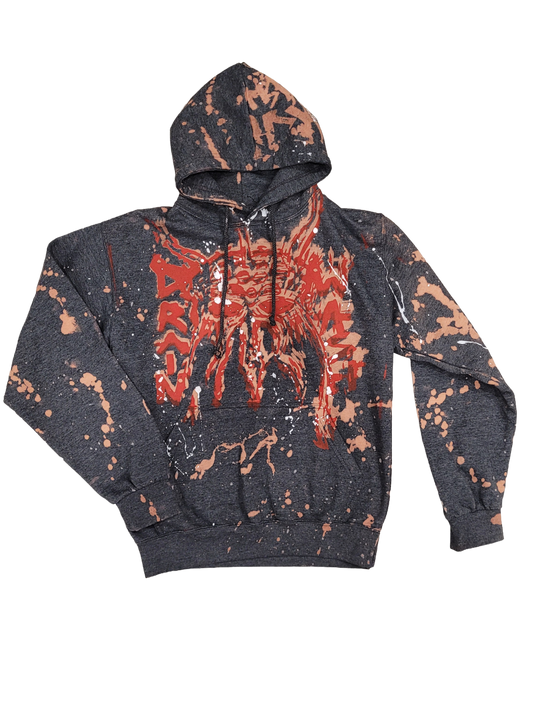 Drainwash - Red On Gray Hoodie